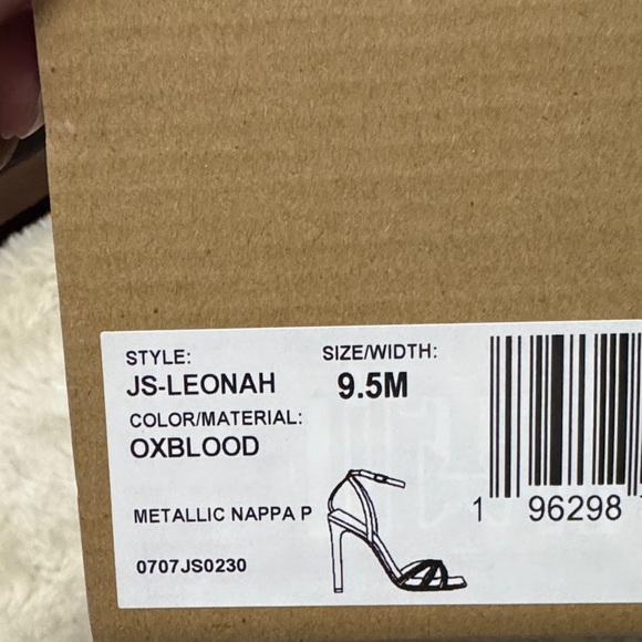 Jessica Simpson Metallic Burgundy Strappy Heels - Picture 5 of 6